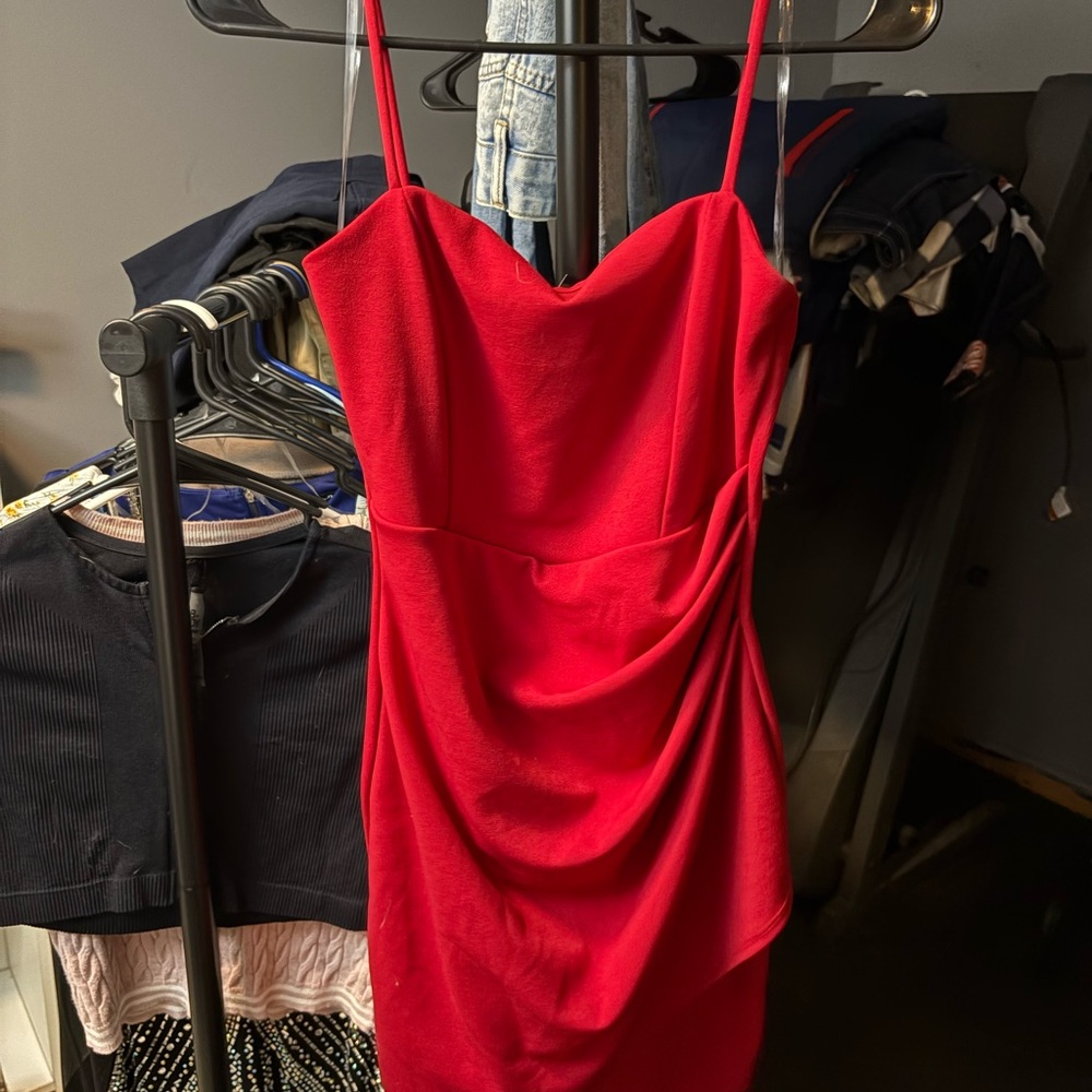Windsor Red Draped Mini Dress